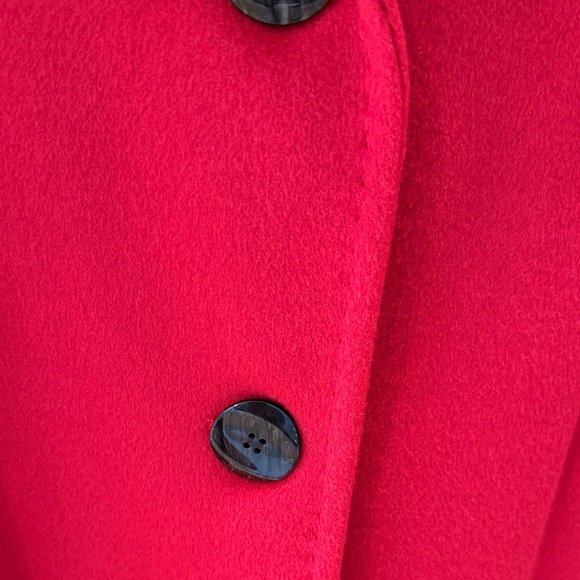 Ellen Tracy Vibrant Red Pea Coat - Picture 6 of 7